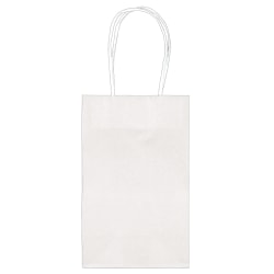 Amscan Paper Solid Cub Gift Bags, Small, Frosty White, Pack Of 40 Bags