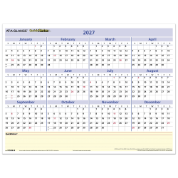 AT-A-GLANCE® QuickNotes® 2027 Reversible Erasable Monthly Yearly Wall Calendar, Small, 16" x 12"