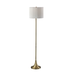 Adesso Simplee Eli Floor Lamp, 60"H, Antique Brass/Off-White