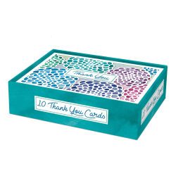 Punch Studio Etched Thank You Note Cards With Envelopes, 3-1/2" x 5", Poof Flower, Blank Inside, Pack Of 10 Cards