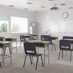 Flash Furniture HERCULES Series Ergonomic Stack Chair, Navy/Black