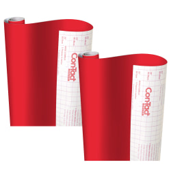 Con-Tact Brand Self-Adhesive Creative Covering, Red, 18" x 16’, Pack Of 2 Coverings