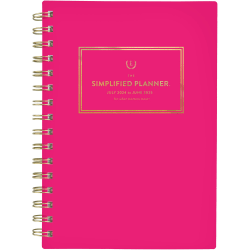 2024-2025 AT-A-GLANCE® Simplified By Emily Ley Weekly/Monthly Academic Planner, 5-1/2" x 8-1/2", Pink, July 2024 To June 2025, EL27-200A
