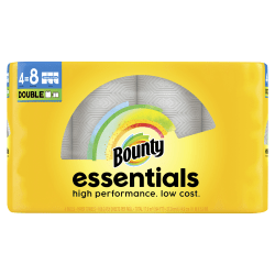 Bounty Essentials Select-A-Size Paper Towels, 24 Double Rolls Total/108 Sheets Per Roll, White, 4 Rolls Per Pack, Case Of 6 Packs