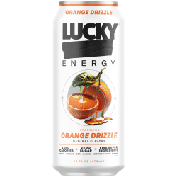Lucky Energy Drink, Orange Drizzle, 16 Oz, Total Qty 1
