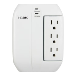 Helios 5-Outlet Wall Tap Surge Protector with 2 USB Charging Ports, White