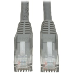 Eaton Tripp Lite Series Cat6 Gigabit Snagless Molded (UTP) Ethernet Cable (RJ45 M/M), PoE, Gray, 30 ft. (9.14 m) - N201030GY