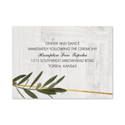 Custom Shaped Wedding & Event Reception Cards, 4-7/8" x 3-1/2", Rustic Dreams, Box Of 25 Cards