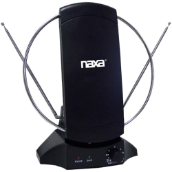Naxa High Powered Amplified Antenna Suitable For HDTV and ATSC Digital Television - Range - UHF, VHF, FM - 40 MHz to 230 MHz, 470 MHz to 862 MHz - Television, Radio Communication, Indoor - Black