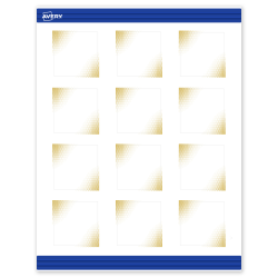 Avery® Printable Cards With Sure Feed® Technology, 2" x 2", Matte White With Preprinted Gold-Blush Pattern, Pack Of 120