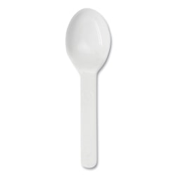 World Centric® PLA Compostable Cutlery, Tasting Spoon, 3"L, White, Carton Of 3,000 Spoons