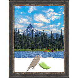 Amanti Art Picture Frame, 21" x 27", Matted For 18" x 24", Bark Rustic Char Narrow