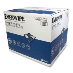 Everwipe™ Premium Linen-Like Guest Towel Napkins Flat Pack, 2-Ply, 16" x 16", White, 1,000/Carton