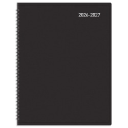 2026-2027 Office Depot® Brand 14-Month Weekly/Monthly Academic Planner, Vertical Format, 8" x 11", 30% Recycled, Black, July 2026 To August 2027