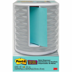 Post-it® Pop-up Aqua Notes Vertical Dispenser - 3" x 3" Note - Light Gray