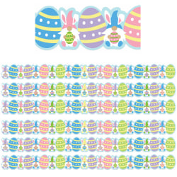 Eureka Extra Wide Die-Cut Deco Trim Packs, 37’ x 3-1/4", Easter Gnomes, Set Of 6 Packs