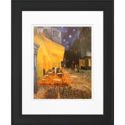 Timeless Frames Stockton Framed Kitchen Artwork, 11" x 14", Black, Café Terrace At Night