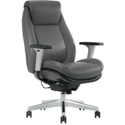 Serta® iComfort i6000 Series Ergonomic Bonded Leather High-Back Manager Chair, Gray/Silver
