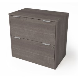 Bestar i3 Plus 30-1/8"W x 18-1/4"D Lateral 2-Drawer File Cabinet, Bark Gray