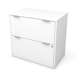 Bestar i3 Plus 19"D Lateral 2-Drawer File Cabinet, White