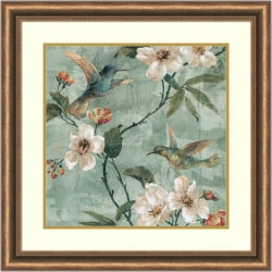 Amanti Art Birds of a Feather Floral II by Renee Campbell Wood Framed Wall Art Print, 29"H x 29"W, Bronze