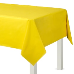 Amscan Flannel-Backed Vinyl Table Covers, 54" x 108", Yellow, Set Of 2 Covers