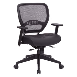 Office Star™ AirGrid Ergonomic Bonded Leather High-Back Manager's Chair, Black