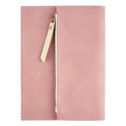 Office Depot® Brand Journal With Built-In Zipper Pouch, 5" x 7", College Ruled, 160 Pages (80 Sheets), Blush