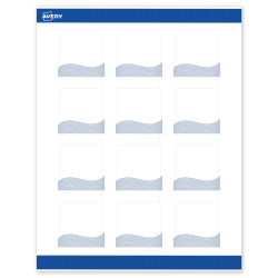 Avery® Printable Labels With Sure Feed® Technology, S00-ETW, Square, 2" x 2", Matte White With Preprinted Blue Waves Design, Pack Of 120