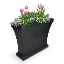 Mayne Bordeaux Trough Planter, 32"H, Black