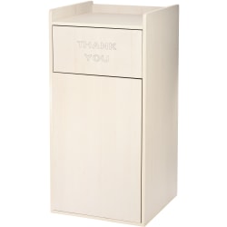 Alpine Wood Commercial Tray-Top Trash Receptacle Waste Enclosure, 40 Gallon, White