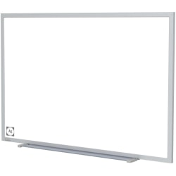 Ghent Magnetic Hygienic Porcelain Whiteboard, 48-1/2" x 87-15/16", White, Satin Aluminum Frame
