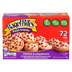 Bagel Bites Cheese & Pepperoni Mini Pizza Bagels, 56 Oz, Case Of 72 Bagels