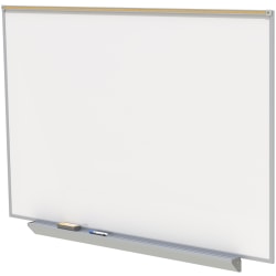 Ghent M1 Porcelain Magnetic Whiteboard, 48-1/2" x 87-15/16", White, Satin Aluminum Frame