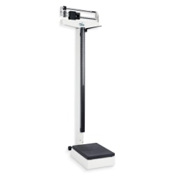 Alpine Vivacomfort ADIME904-02 Physician Beam Scale With Height Rod, 58.2"H x 19.29"W x 5.51"D, White
