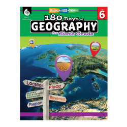 Shell Education 180 Days Of Geography, Grade 6