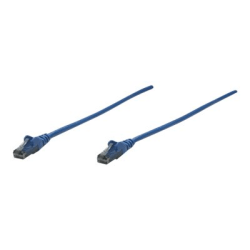 Intellinet Network Patch Cable, Cat6, 0.5m, Blue, CCA, U/UTP, PVC, RJ45, Gold Plated Contacts, Snagless, Booted, Lifetime Warranty, Polybag - Patch cable - RJ-45 (M) to RJ-45 (M) - 1.5 ft - UTP - CAT 6 - molded, snagless - blue