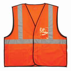 Ergodyne GloWear Safety Vest, ID Holder, Type-R Class 2, 4X/5X, Orange, 8216BA