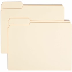 Smead Top Tab File Folders, Letter Size, 8 1/2" x 11", 1/3 Tab Cut, Left Tab Position, 3/4" Expansion, Manila, Carton Of 500 Folders