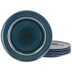 Martha Stewart Speckle Glazed 6-Piece Dinner Plate Set, 10-3/4", Blue