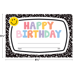 Teacher Created Resources Birthday Awards, 8-1/2" x 5-1/2", Total Qty 30