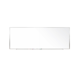 Ghent 2-Piece M1 Porcelain Magnetic Whiteboard, 48-1/2" x 120-3/4", White, Satin Aluminum Frame