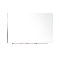 Ghent M1 Porcelain Magnetic Whiteboard, 48-1/2" x 87-15/16", White, Satin Aluminum Frame