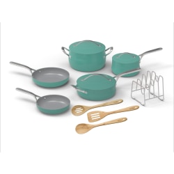 Cuisinart Culinary 12-Piece Ceramic Nonstick Cookware Set, Teal
