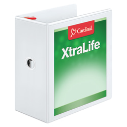 Cardinal® XtraLife™ Locking Slant-D® Ring 3-Ring Binder, 5" D-Rings, White