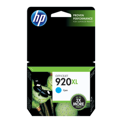 HP 920XL Cyan High-Yield Ink Cartridge, CD972AN