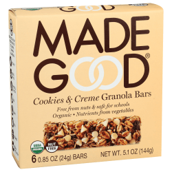 Made Good Organic Granola Bars, Cookies & Cream, 0.85 Oz, Total Qty 36