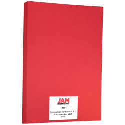 JAM Paper® Card Stock, Re-Entry Red, Ledger (11" x 17"), 65 Lb, 30% Recycled, Pack Of 50