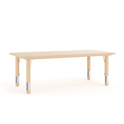 Flash Furniture Height-Adjustable Activity Table, 23-1/2"H x 23-5/8"W x 47-1/2"D, Natural