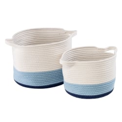 Honey Can Do Nesting Cotton Rope Baskets, Blue Ombre, Set Of 2 Baskets